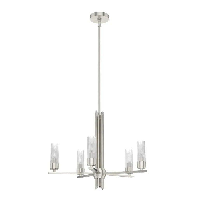 Hunter Gatz 5-Light Chandelier in Brushed Nickel