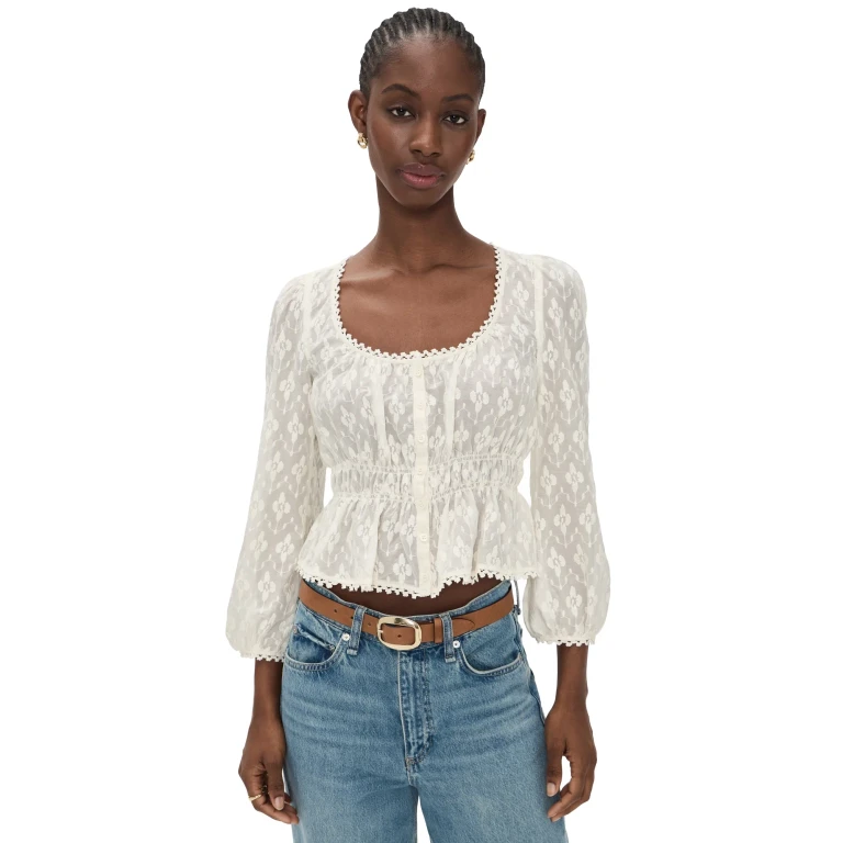 PAIGE Jay Blouse Antique White M