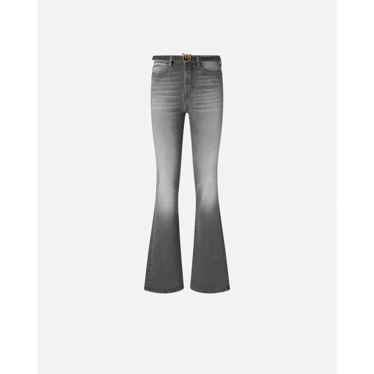 Schlagjeans in grauem Denim