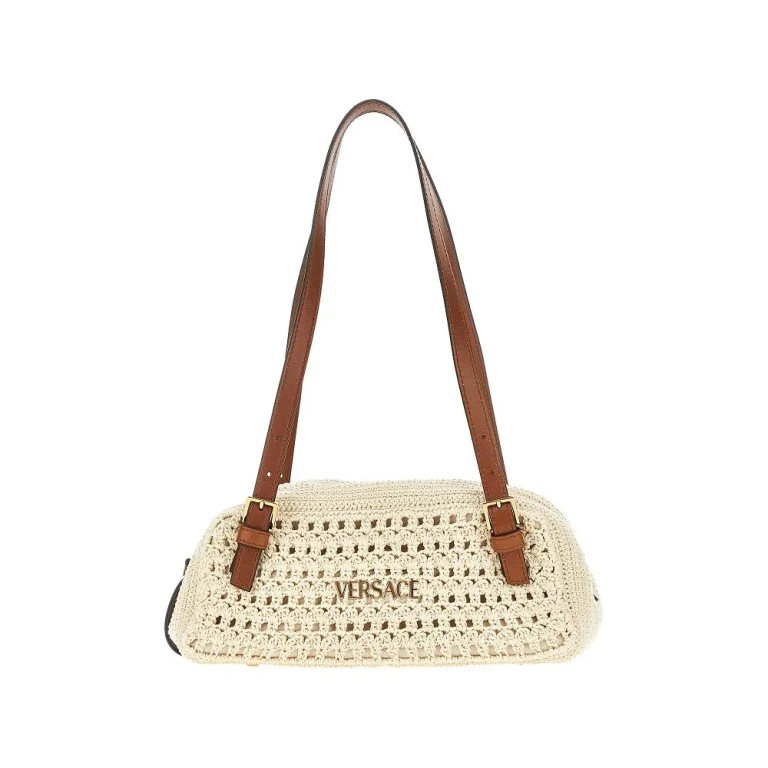 VERSACE 'Versace Tag' crochet knitted bowling bag Woman One Size