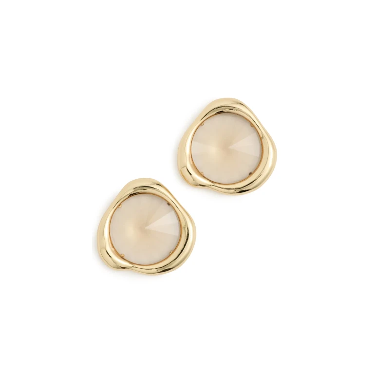 LELET NY Sloane Crystal Button Earrings Topaz/Gold One Size