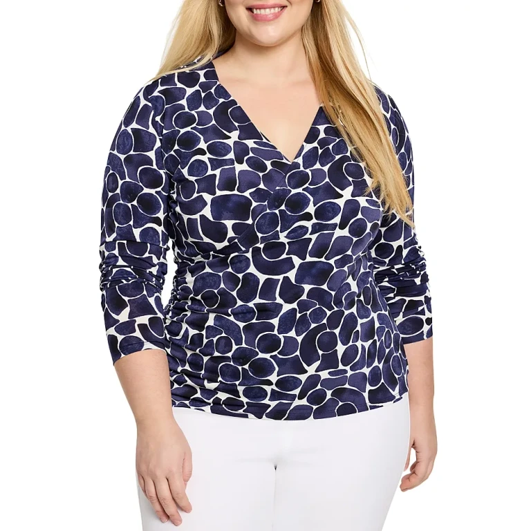 Nic+Zoe Plus Faux Wrap Top