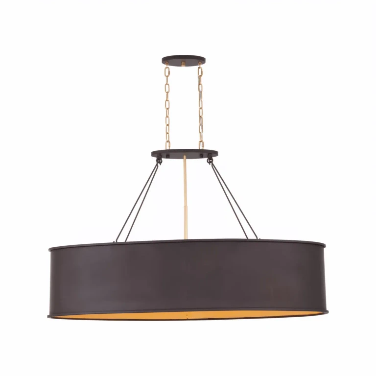 Dark Bronze French Gold Linear Pendant from the Cannery Collection