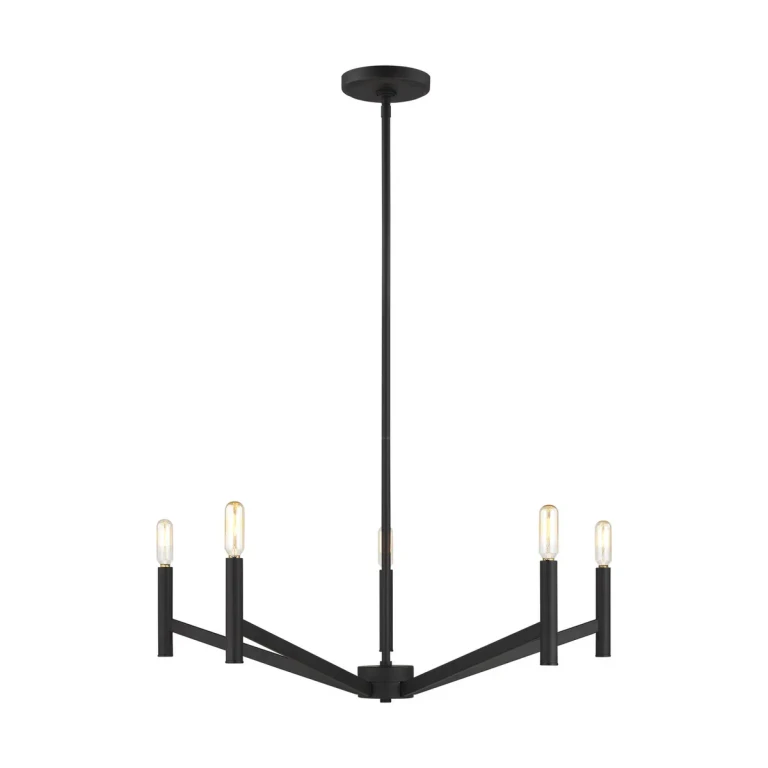 Vector 5-Light Contemporary Chandelier in Midnight Black
