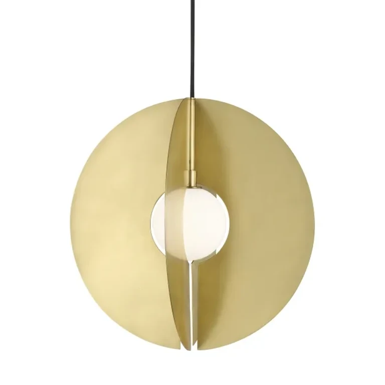 Aged Brass One Light Pendant from the Orbel Collection