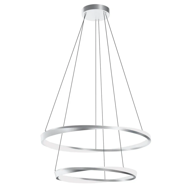 Satin Nickel LED Pendant from the Oberon Collection