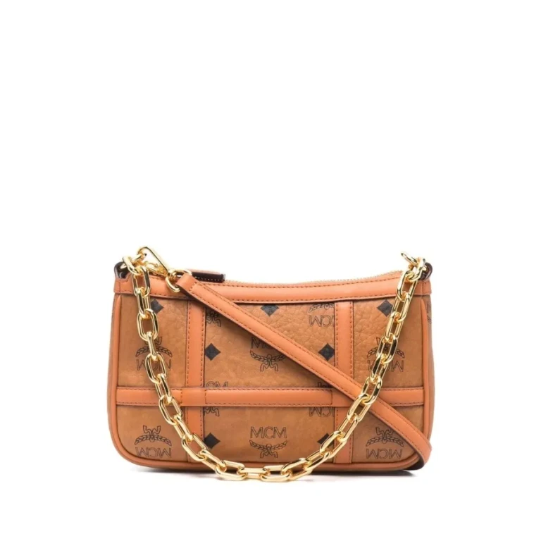 MCM Ladies Delmy Shoulder Bag in Cognac Visetos