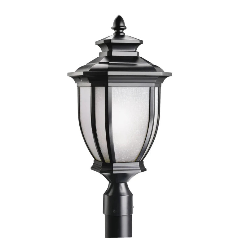 Salisbury 1-Light 21.75" Outdoor Post Lantern in Black Finish