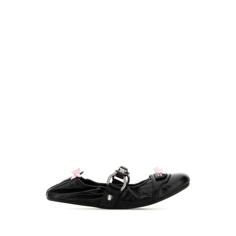 City Arena Leather Ballet Flats With Bows (864665WZD411580)