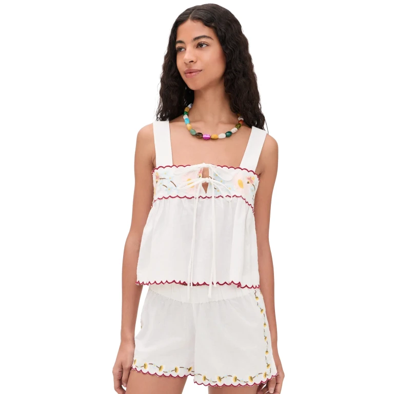 Ciao Lucia Ander Embroidered Top White M