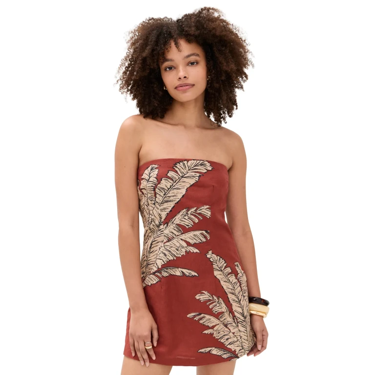 Hemant and Nandita Strapless Mini Dress Terracotta L
