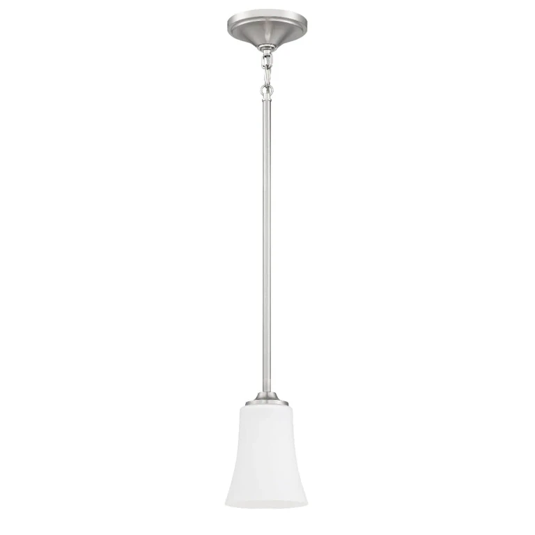 Brushed Polished Nickel One Light Mini Pendant from the Gwyneth Collection