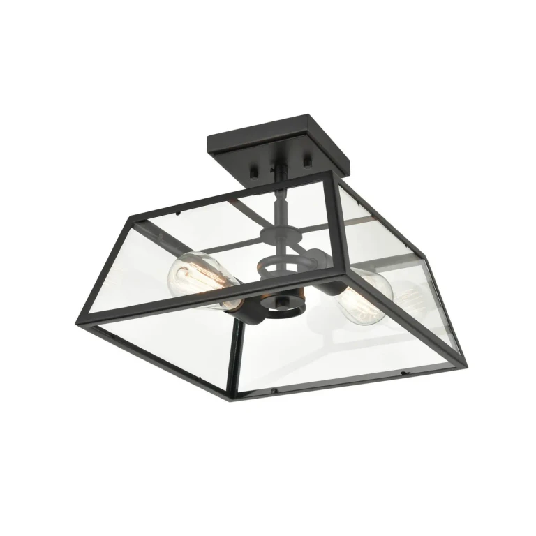 Powder Coat Black Two Light Outdoor Lantern from the Grant Collection