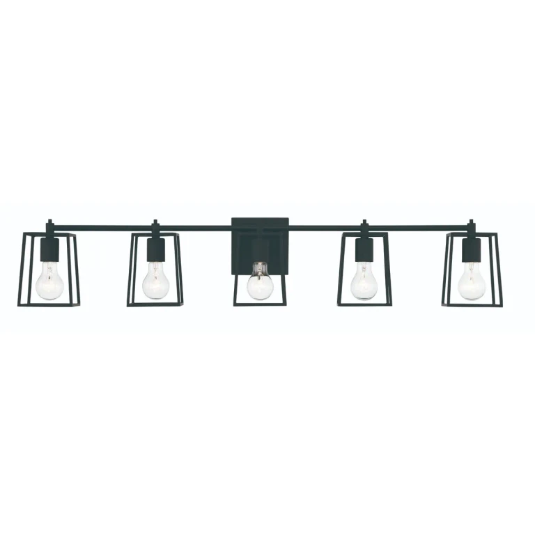 Dunn 5-Light Bathroom Vanity Light in Flat Black