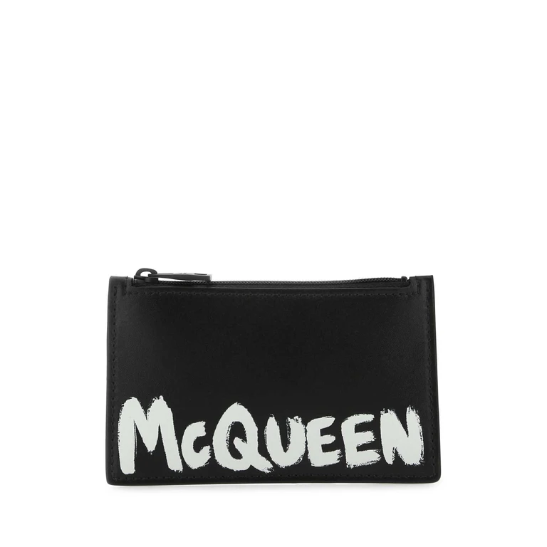 Alexander McQueen Black Leather Card Holder 1070 Exterior: Portafogli - Men