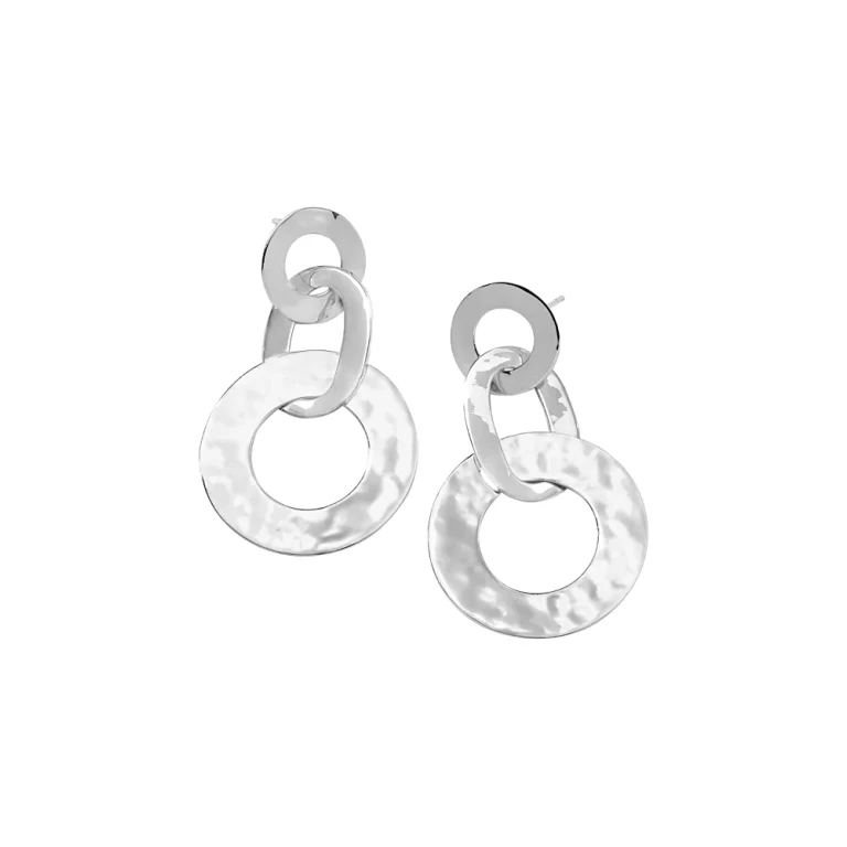 Ippolita Sterling Silver Classico Hammered Open Disc Drop Earrings