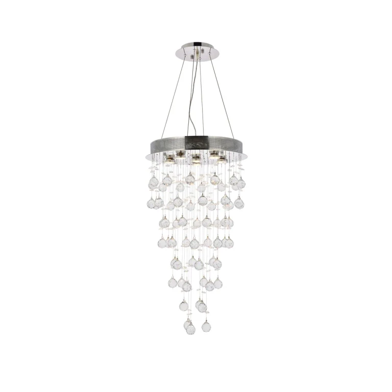 Chrome Six Light Pendant from the Galaxy Collection