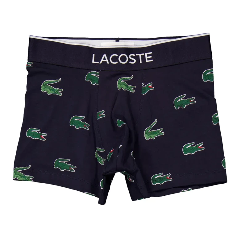 Lacoste Crocodile Print Stretch Fabric Trunks