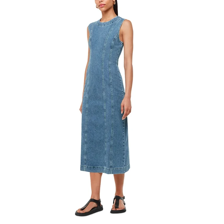 Whistles Sleeveless Denim Midi Dress