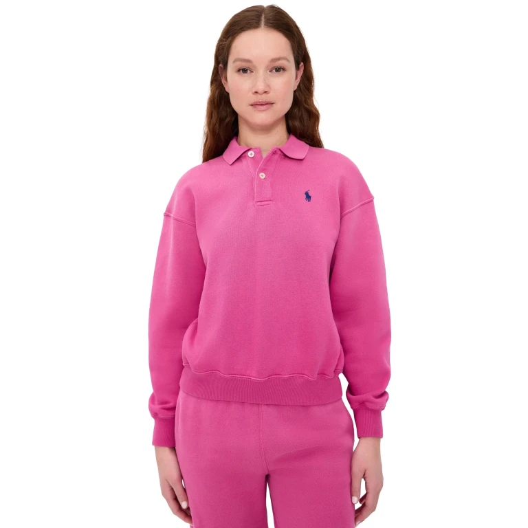 Polo Ralph Lauren Polo Long Sleeve Fleece Pullover Accent Pink M
