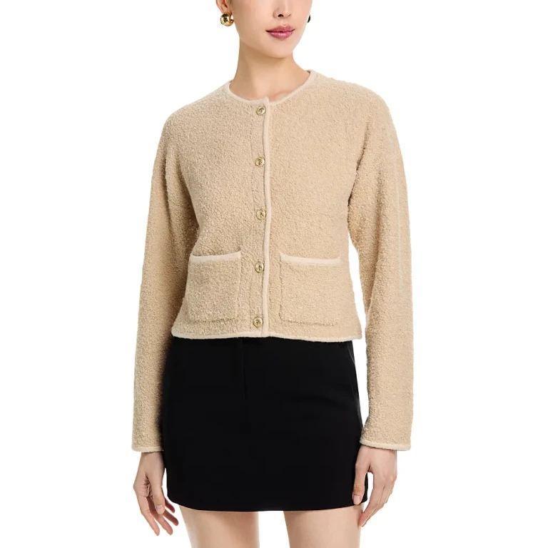 French Connection Effie Boucle Knit Cardigan Sweater