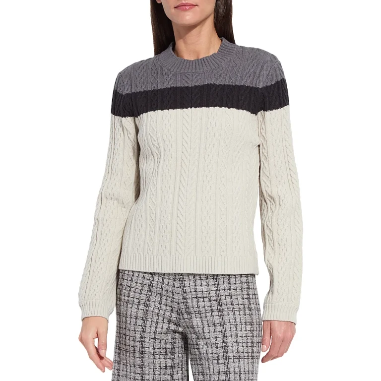 Lysse Gabriel Crewneck Cable Knit Sweater