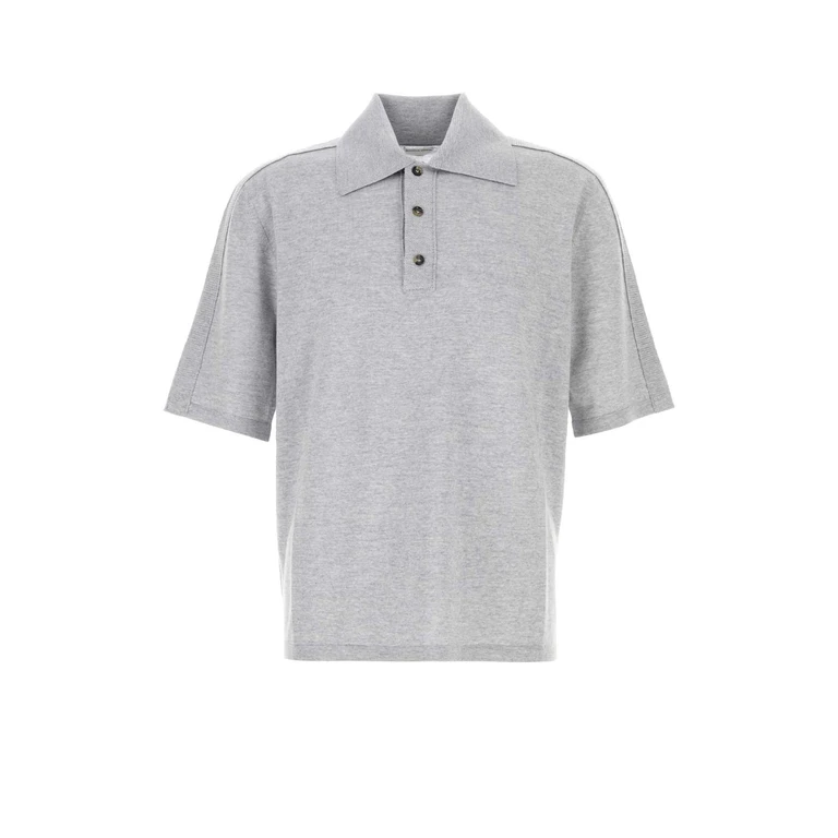 Bottega Veneta Grey Wool Polo Shirt Greymelange Exterior - Men