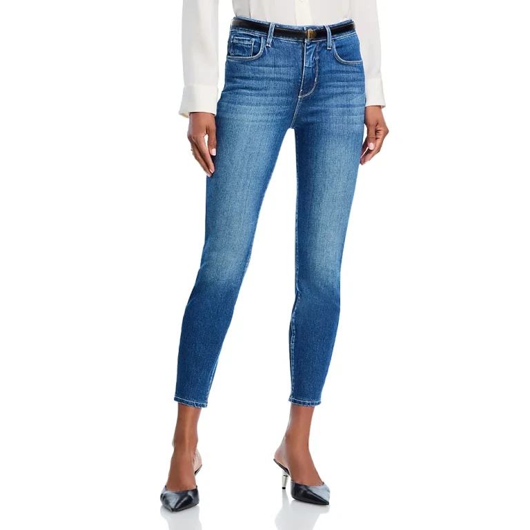 L'Agence Margot High Rise Cropped Skinny Ankle Jeans in Baja