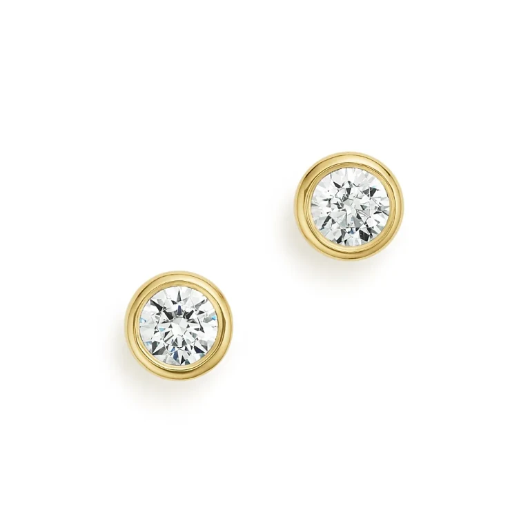 Diamond Bezel Stud Earrings in 14K Yellow Gold, 0.50 tcw