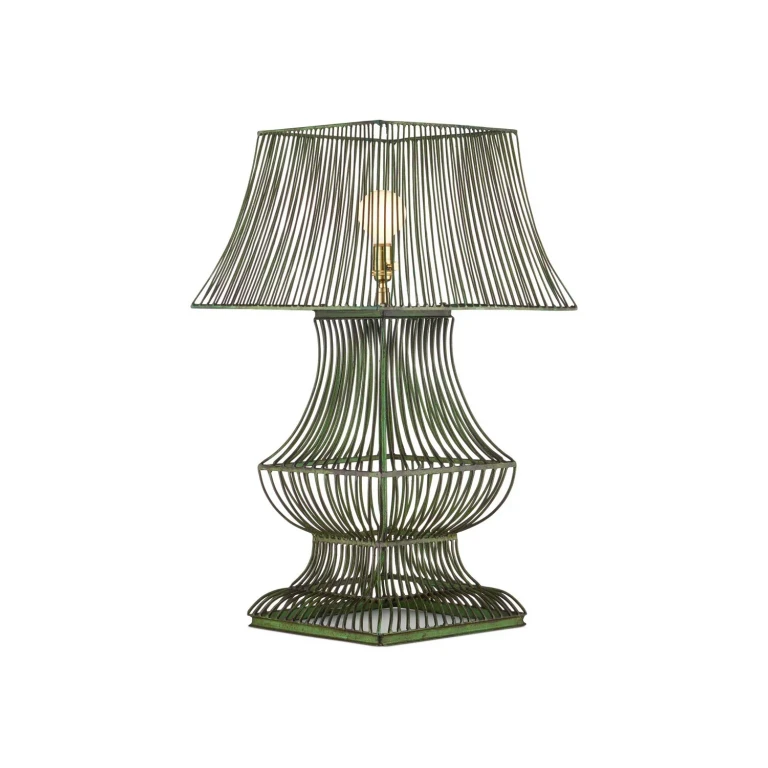 Distressed Green Table Lamp from the Tuteurs Collection