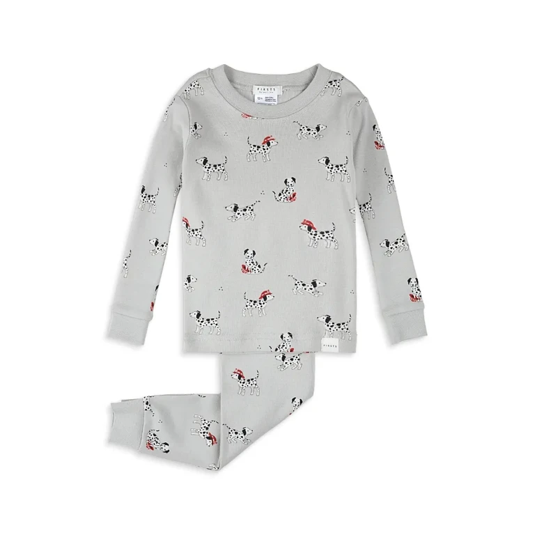 Firsts by petit lem Girls' Printed Long Sleeved Top & Pants Pajama Set - Baby