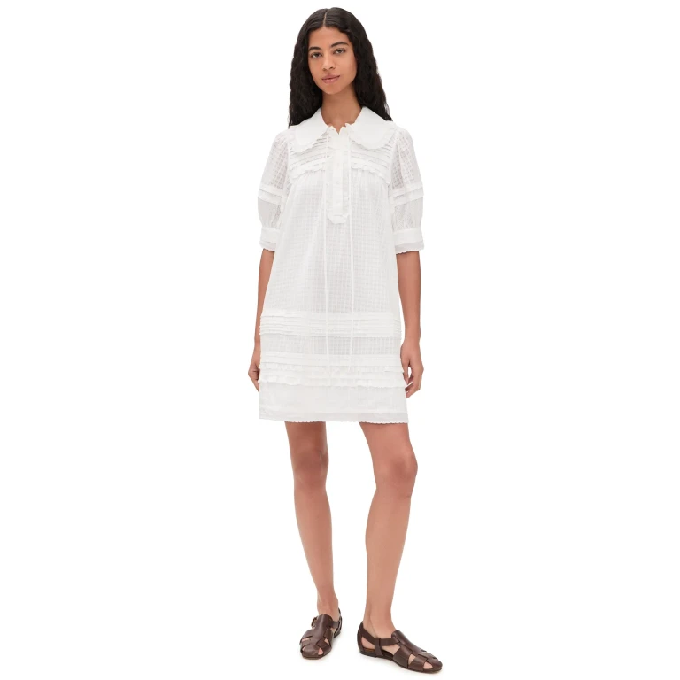 Lee Mathews Victoria Mini Dress Natural 1