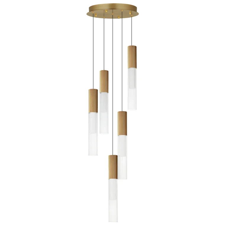 Gold LED Pendant from the Reeds Collection