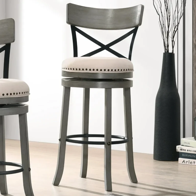 Shae Oak Gray Swivel Bar Stool, Set of 2