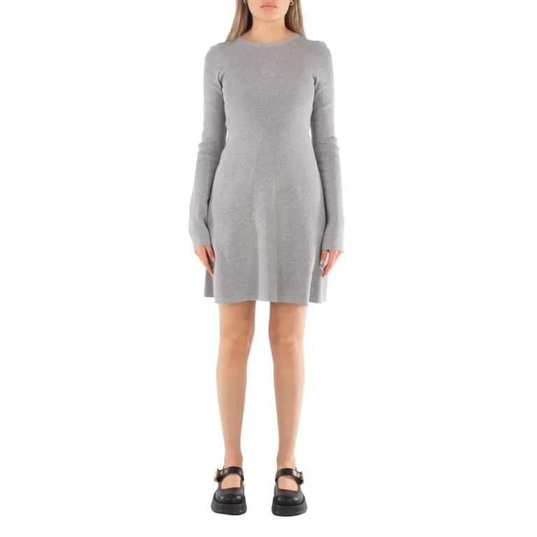 Calvin Klein Ribbed Cotton Flared Jumper Dress