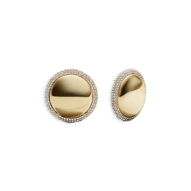 Baublebar Pamela Pave Disc Statement Stud Earrings in Gold Tone