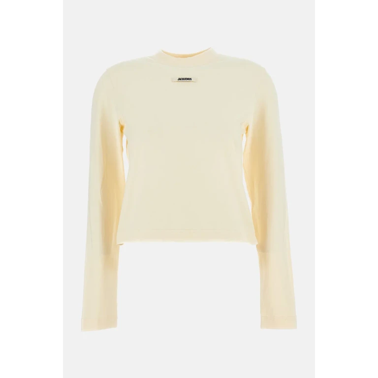 Slim Fit Long-Sleeved T-Shirt in Stretch Cotton with Contrast Logo (TSW00155AJ00124130)