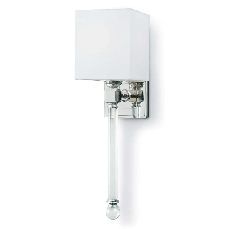 Polished Nickel Wall Sconce from the Crystal Collection