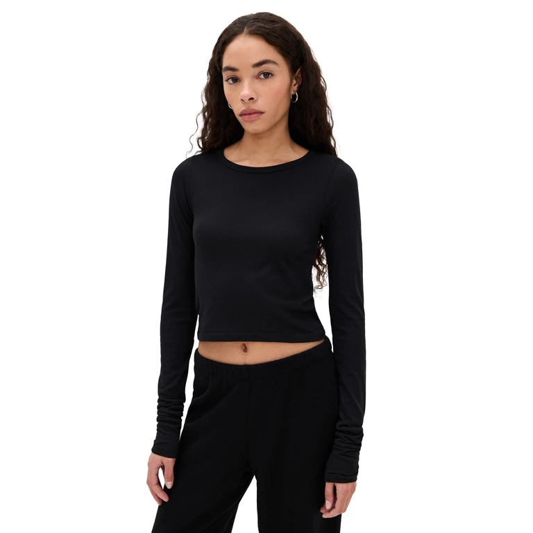 Éterne Long Sleeve Baby Tee Black XL