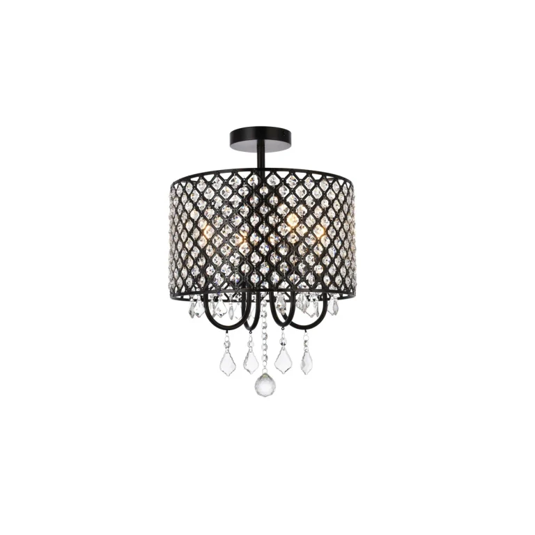 black Four Light Flush Mount from the Elise Collection