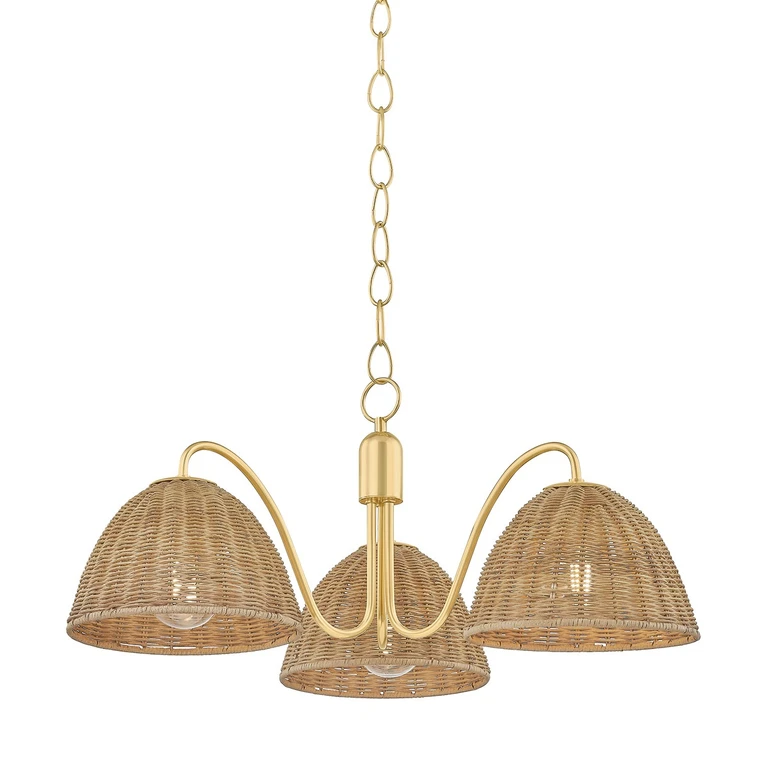 Aged Brass Chandelier from the Katniss Collection