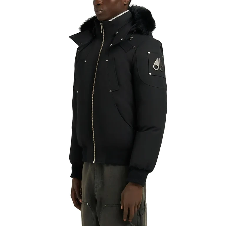 Moose Knuckles Original Ballistic Shearling Trimmed Down Bomber Jacket