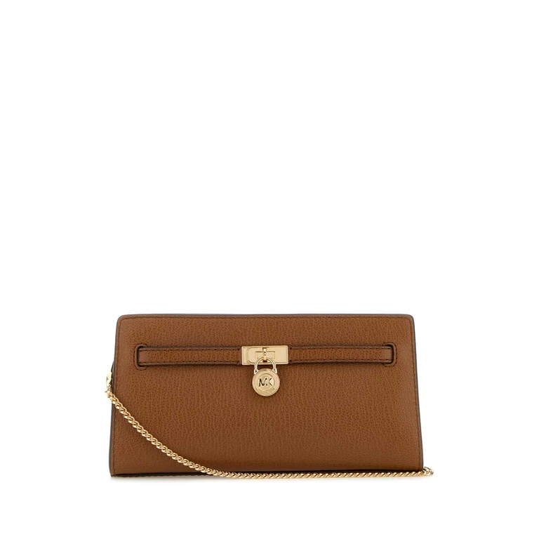 Michael By Michael Kors Black Leather Hamilton Crossbody Bag Cow Borse A Mano - Women