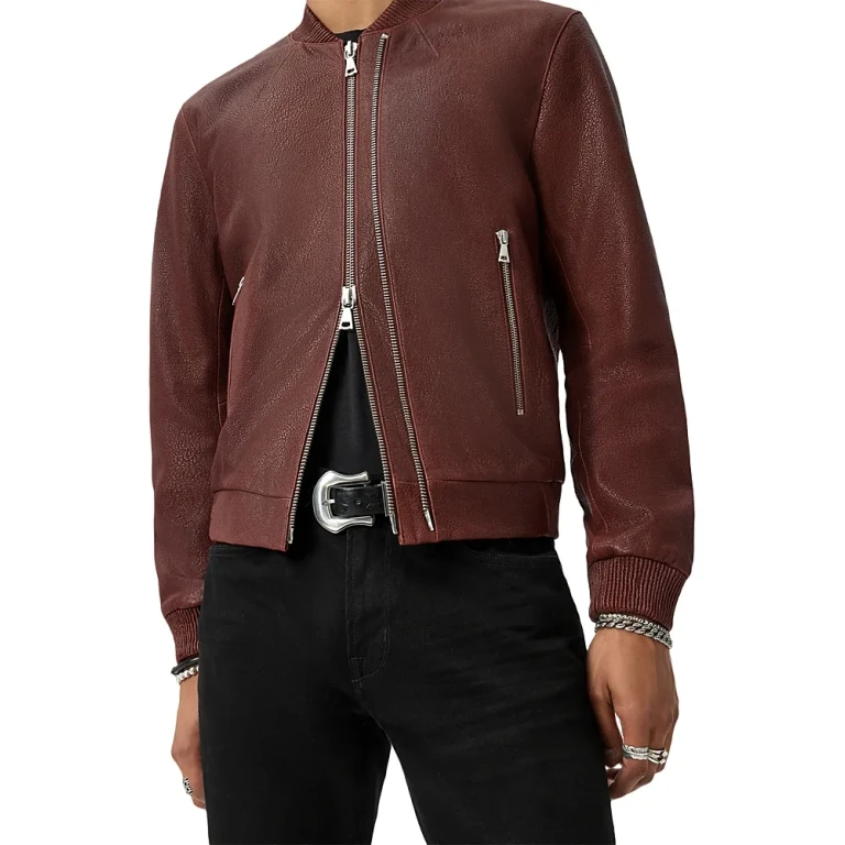 John Varvatos Xavier Pebbled Leather Jacket