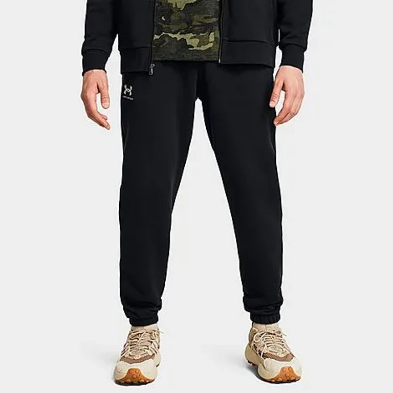 Under Armour Men's Essential Fleece Jogger Pants in Black/White Size: XS