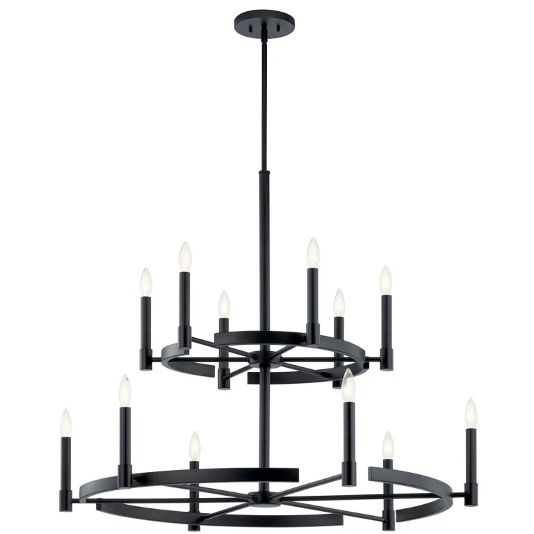 Tolani 12-Light Contemporary Chandelier in Black