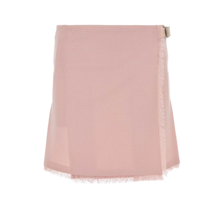 Burberry Pink Virgin Wool Miniskirt