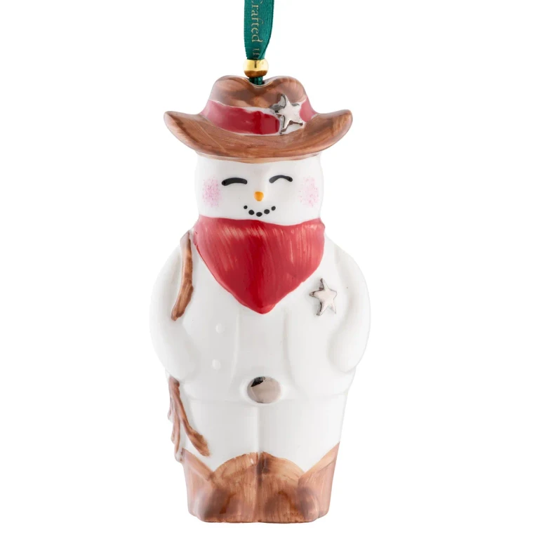 Belleek Classic Wild West Snowman Hanging Ornament