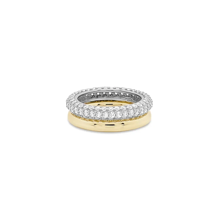 Shashi Bree Pave Stack Rings, Set of 2