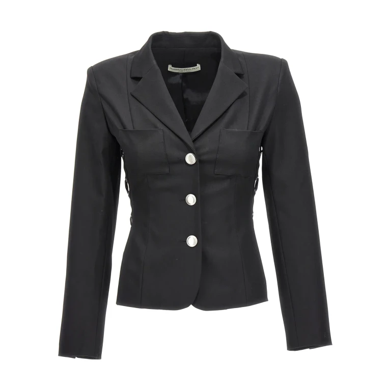 Alessandra Rich Single Breast Lace-up Blazer Jacket